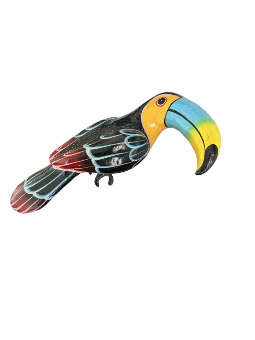 Hand Carved Copal Wood Alebrije Parrot Art